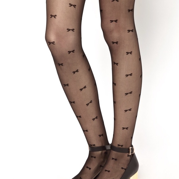 American Apparel Accessories - AMERICAN APPAREL SHEER LUXE SMALL BOWS PANTYHOSE